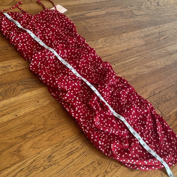 Misguided Petite NWT Heart Print Ruched Mini Red Dress Size 4 - Picture 15 of 15